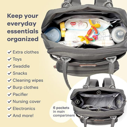 RUVALINO Diaper Bag Backpack, Large Capacity, Waterproof and Stylish, Iron Gray - Image 5
