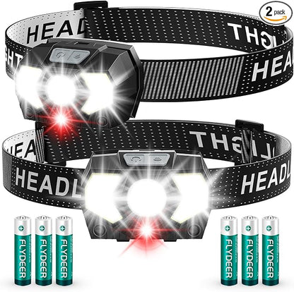 Headlamp 2 Pack, 1500 Lumen Bright LED Head Lamp by Eirnvop