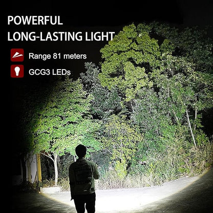Headlamp Rechargeable, High Lumen Super Bright 180°Beam LED Head Lamp, Head - Image 6