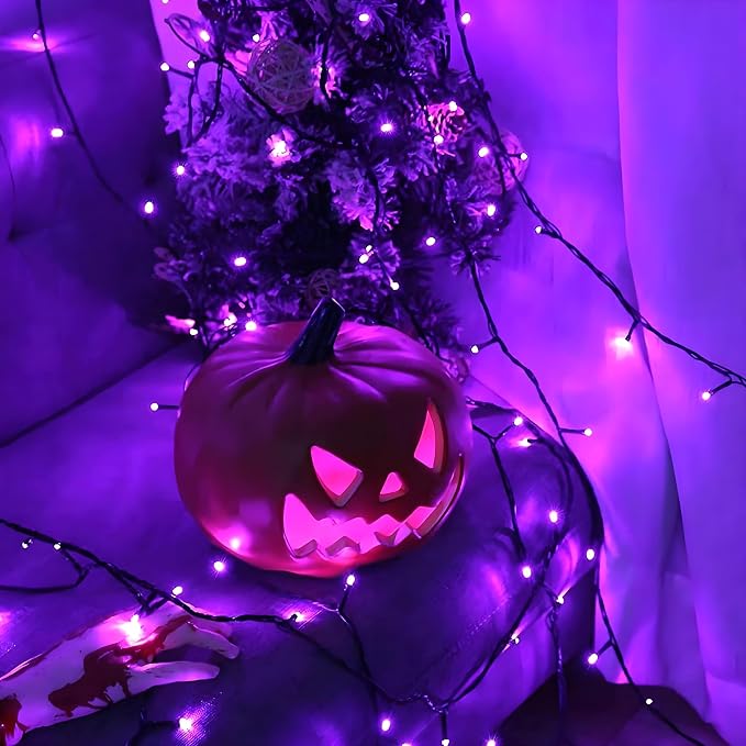YIQU Purple 82FT 200 LED Extendable Halloween Lights - Image 2
