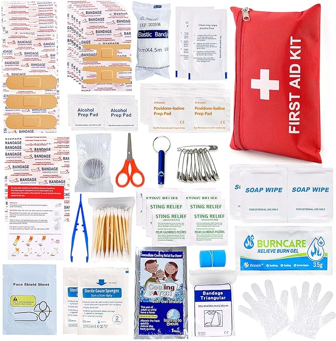 First Aid Kit for Home Car Travel 107 Piece Emergency Kits for Hiking Camping by LOYEE
