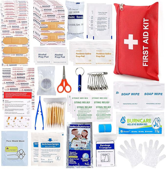 First Aid Kit for Home Car Travel 107 Piece Emergency Kits for Hiking Camping by LOYEE