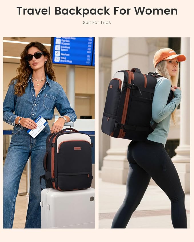 LOVEVOOK Carry On Backpack For Women & Men, 45L Personal Item Travel Bag - Image 6