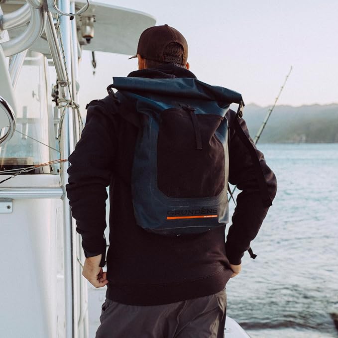 Grundéns Bootlegger Roll Top Backpack, Waterproof, Dark Navy - Image 7