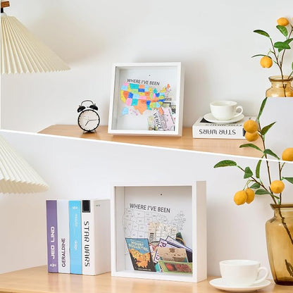 Where I've Been US Map Wooden Shadow Box Frame Wall Decoration, Travel - Image 7