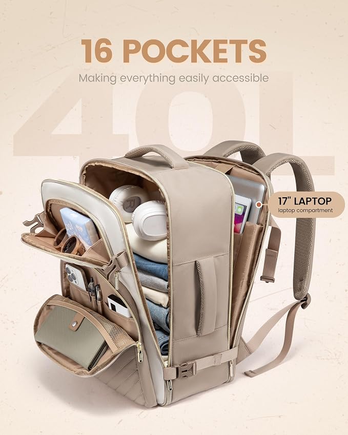 LOVEVOOK Travel Backpack Carry on Flight Approved 40L, Waterproof TSA Travel - Image 4