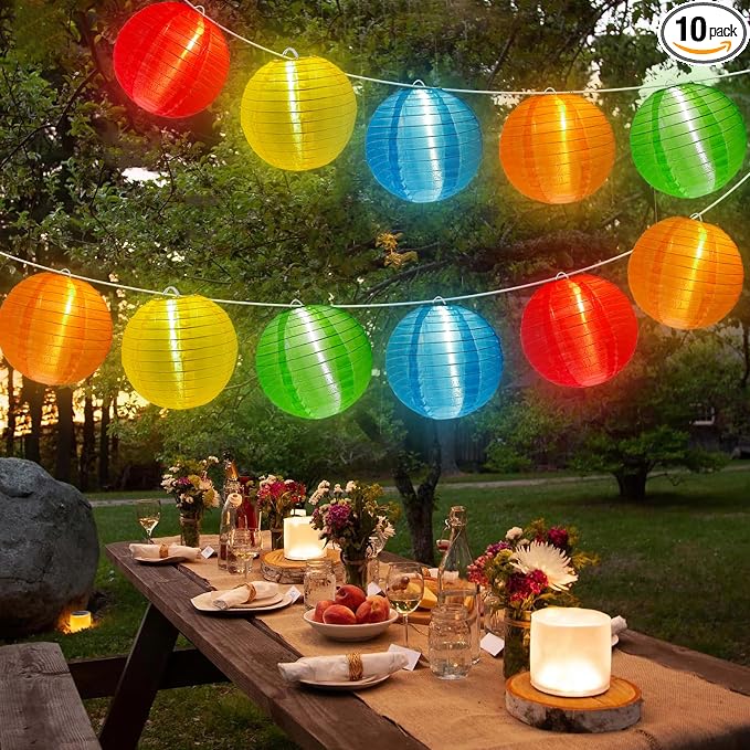 G40 LED Outdoor Lantern String Lights, 27.5FT Multicolor Patio String Lights by Doratale