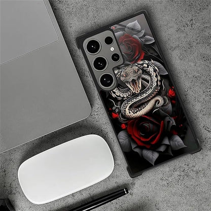 for Samsung Galaxy S24 Ultra Case, Entwined Rose Snake Pattern Graphic Design - Image 2