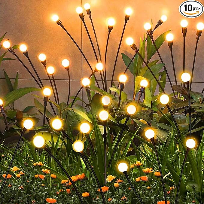 ZFNN Solar Garden Lights Outdoor, 10 Pack 60 LED Solar Firefly Lights, Swaying by ZFNN