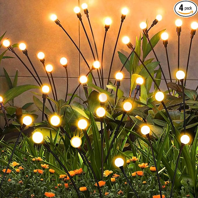 ZFNN Solar Garden Lights Outdoor, 4 Pack Firefly Swaying Lights, Waterproof by ZFNN