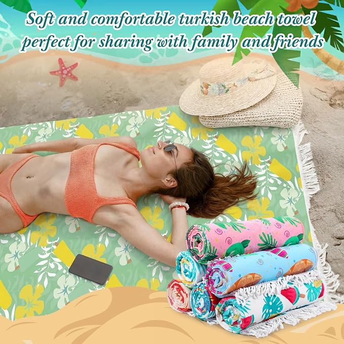 Peryiter 24 Pack Microfiber Oversize Turkish Beach Towel Set 12 Large Absorbent - Image 5