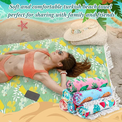 Peryiter 24 Pack Microfiber Oversize Turkish Beach Towel Set 12 Large Absorbent - Image 5