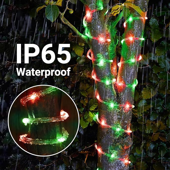 Solar Rope Lights, 2 Packs Total 132ft 400LED Solar String Lights, 8 Modes - Image 5
