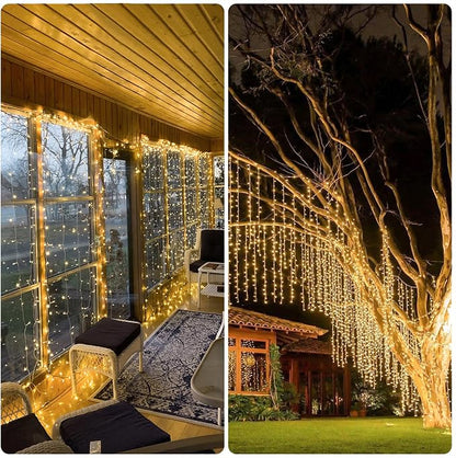 JMEXSUSS 900 LED Outdoor Curtain Lights, 9.5x29.5ft Christmas Lights Plug in - Image 9