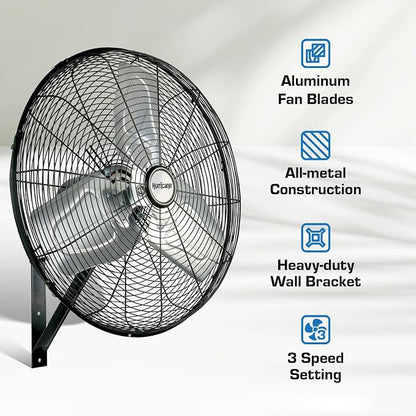 Hurricane 30" Pro Commercial Grade Oscillating Wall Mount Fan, or Workshop - Image 2