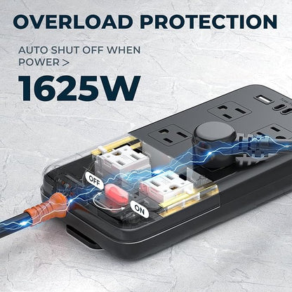 Outdoor Power Strip Weatherproof, IPX6 Waterproof Surge Protector - Image 3