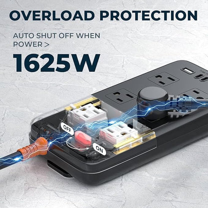 Outdoor Power Strip Weatherproof, IPX6 Waterproof Surge Protector - Image 3