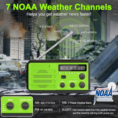 Emergency Radio with Solar & Hand Crank Radio 22200mWh NOAA Emergency Weather - Image 3