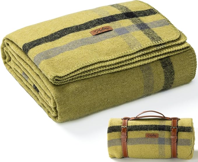 Molithe 100% Wool Blanket, Military Wool Blanket, Sporting Events, Survival Kits by EmbraceCozyWarmthandUltimateComfort