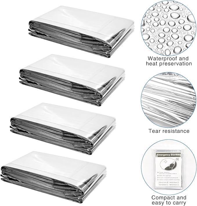 20 Pcs Emergency Mylar Thermal Blanket, High Reflectivity Survival Blanket - Image 4