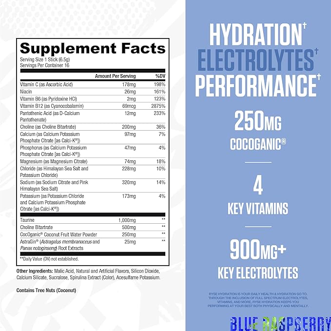 RYSE Hydration Electrolyte Powder Drink Mix Packets - Image 2