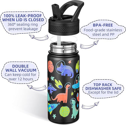 Fanhaw 18 Oz Kids Insulated Water Bottle - Image 2