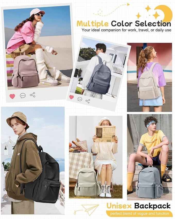 BJLFS School Bag Backpack for Women Kids Teens Girls, Small Bookbag College - Image 2
