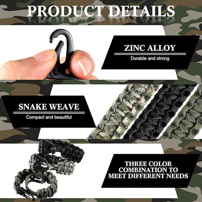 Shappy 3 Pcs Paracord Keychain Weave 550 Paracord 9 Inch Tactical Lanyard - Image 3