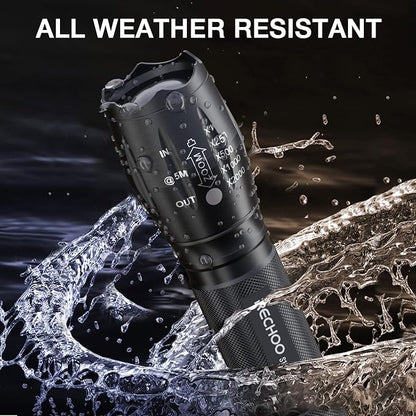 RECHOO Tactical Flashlight 4 Pack, Bright Zoomable LED Flashlight - Image 4