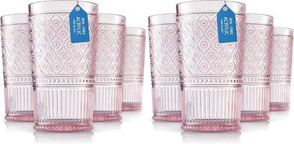 Godinger Highball Drinking Glasses, Acrylic Drinking Glasses Set, Elegant Tall by Godinger