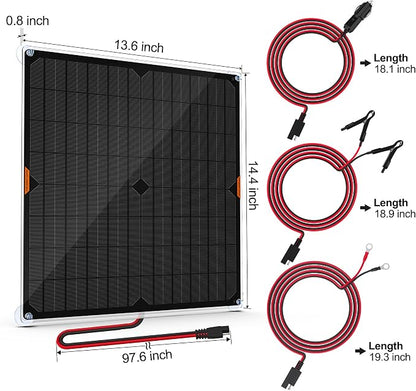 OYMSAE 20W 12V Solar Panel Car Battery Charger Portable Waterproof Power - Image 6
