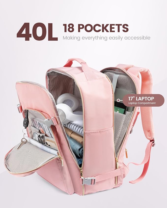 LOVEVOOK Travel Backpack for Women & Men 40L, Airline Approved Carry On - Image 3