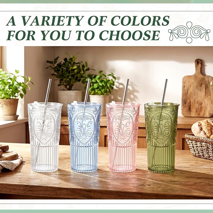 4 Set 20oz Vintage Plastic Tumbler - Image 5