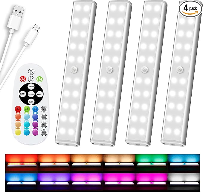 Diomart 48 LED Under Cabinet Lighting Wireless, 15 Colors Changeable by Diomart
