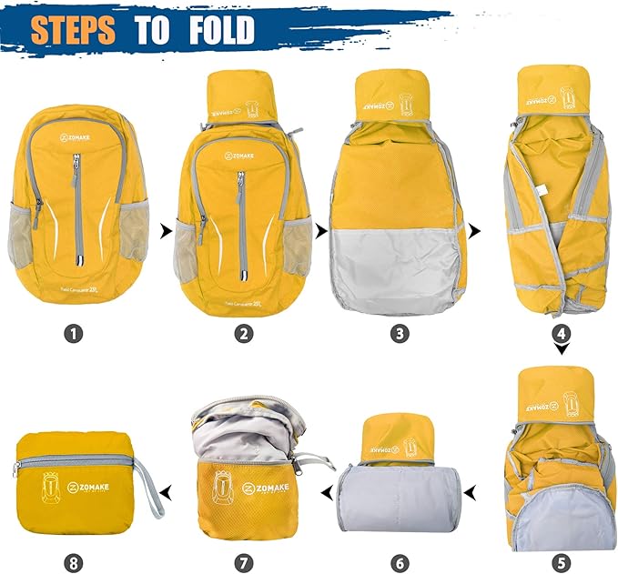 ZOMAKE Ultra Lightweight Packable Backpack 25L, Foldable Hiking Backpacks Water - Image 6