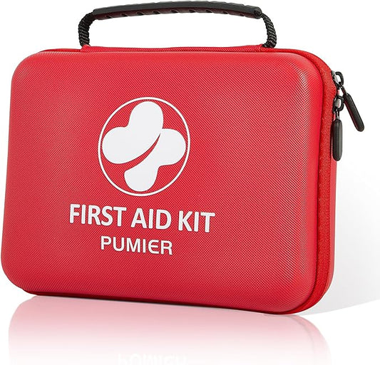 First Aid Kit - 368pcs Waterproof Compact Portable Hard Case - Ideal by Pumier