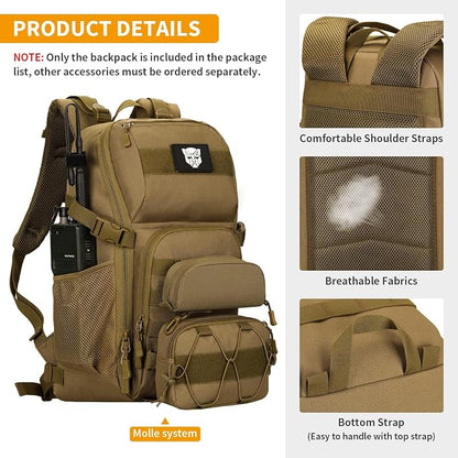 HUNTVP Tactical Backpack Military MOLLE Backpack Hunting Rucksack Gear Assault - Image 6
