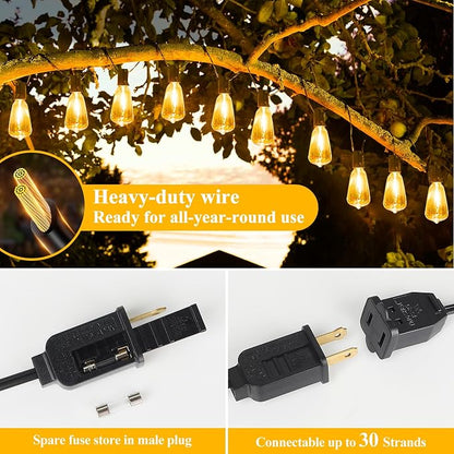 Brightever LED Outdoor String Lights 50FT Patio Lights - Image 6