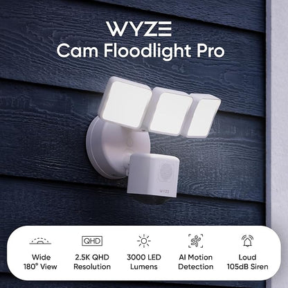 WYZE Floodlight Camera Pro, PCMag Editors' Choice 3000-Lumen LEDs, 2.5K HD - Image 3