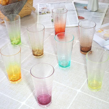 8-Piece Ombre Tumbler Set, 20oz Plastic Drinking Glasses, Shatterproof BPA-Free - Image 6