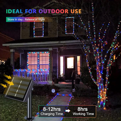 JMEXSUSS 4 Pack 100 LED Solar Christmas Lights, 33ft Solar String Lights - Image 4
