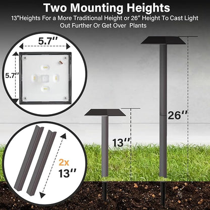 Super Bright 300 Lumens Solar Pathway Lights Outdoor, 2 Lighting Color Modes - Image 2