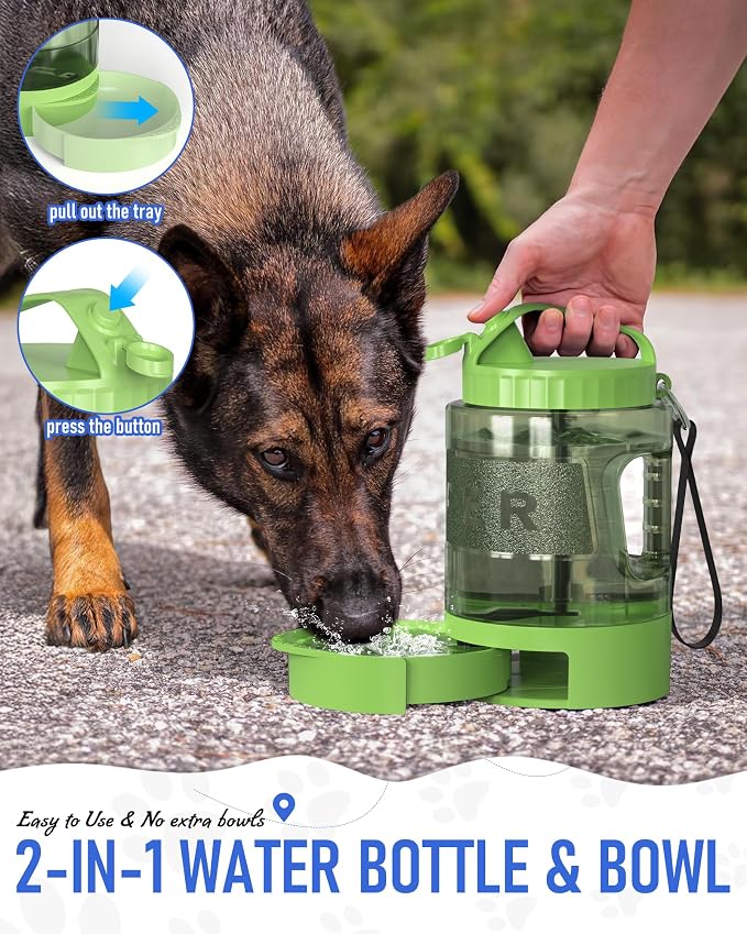 Portable Dog Travel Water Bottle, 77oz Large Portable Dog Water Bowl Dispenser - Image 3