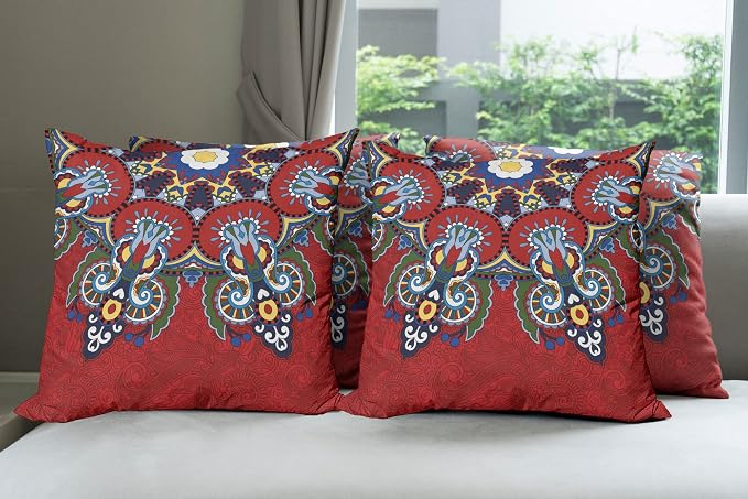 Ambesonne Mandala Throw Pillow Cushion Case Pack of 4, Color Jumble of Lace by Ambesonne