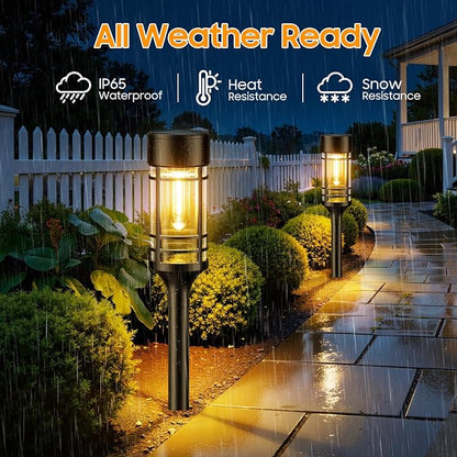 LETMY Solar Pathway Lights Outdoor, 8 Pack Solar Lights Outdoor Waterproof IP65 - Image 3