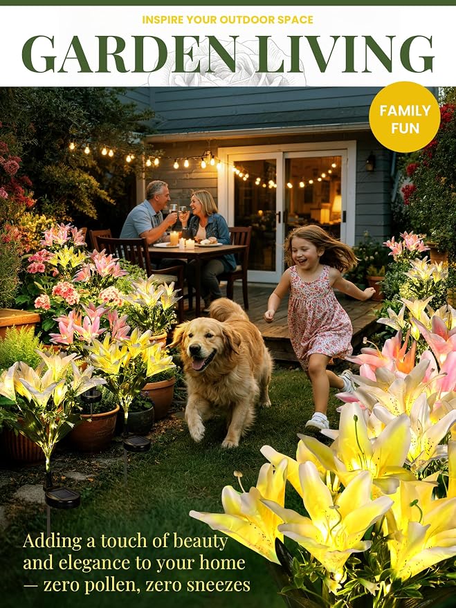 GIGALUMI Solar Garden Lights, Yard Decorations Outdoor, Allergy-Free Light up - Image 9