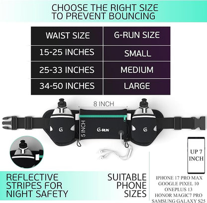 Hydration Running Belt with 2x10oz Bottles - Image 3
