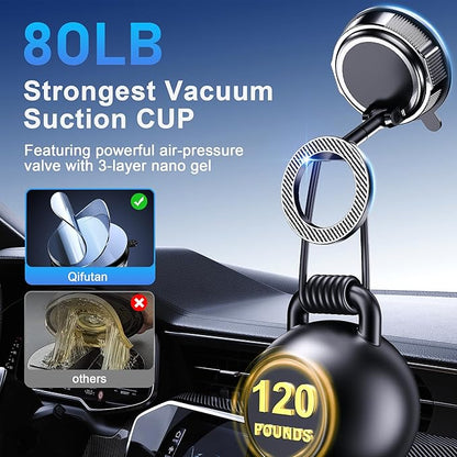 Qifutan for MagSafe Car Phone Holder Mount Phone Mount for Car Windshield - Image 8