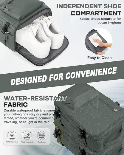 WONHOX Large Travel Backpack Carry on Flight Approved Laptop Work Business - Image 4