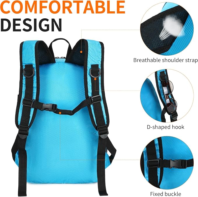 Small Hiking Backpack 35L Travel Lightweight Hiking Packable Daypack - Image 8